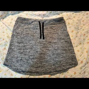 Athleta pull on gray drawstring skirt 12 TALL